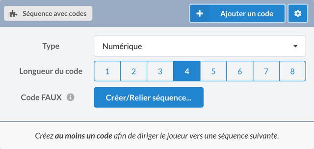 Séquence avec codes