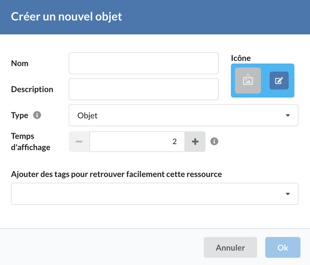 Création d'un objet.