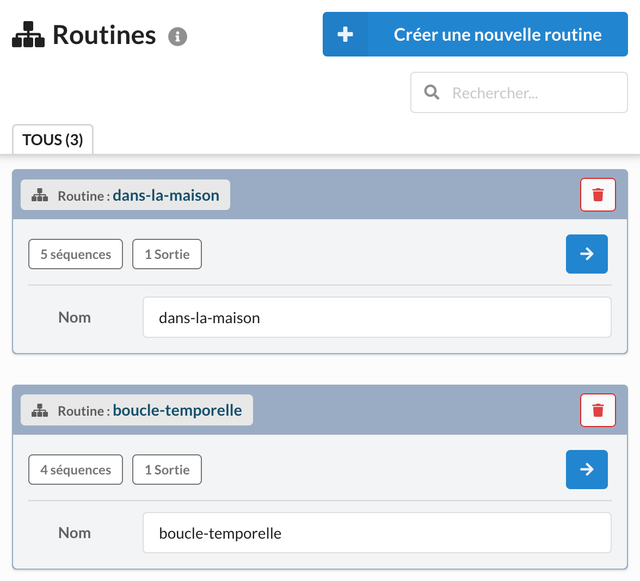 Exemple de création de routine.