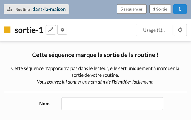 Exemple de point de sortie d'une routine.