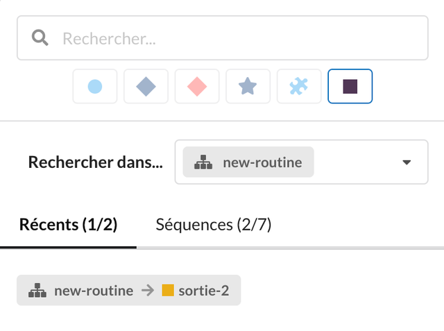 Exemple de recherche de séquences avec des filtres et des routines.