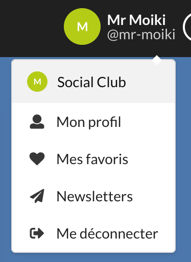 Accès à la page profil.
