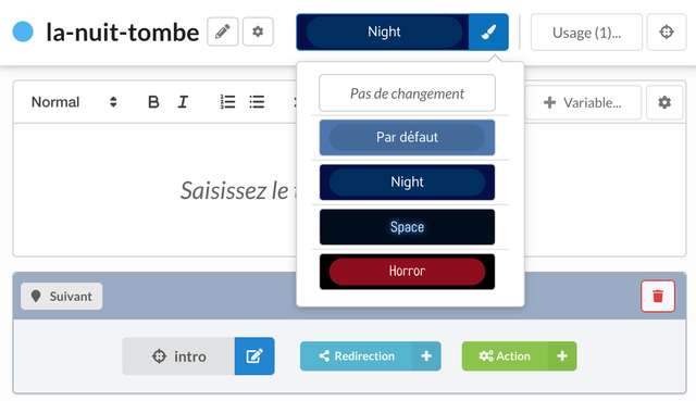 Changing theme on a sequence.