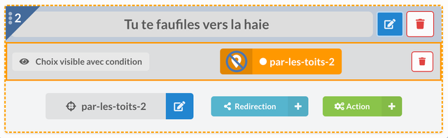 Ejemplo de elección con una condición de visibilidad.