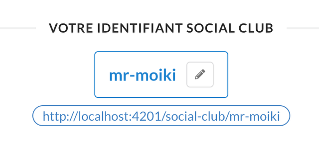 Campo que permite modificar el identificador del Social Club.